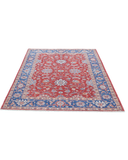 Ziegler 5' 0" X 6' 4" Hand Knotted Wool Rug 5' 0" X 6' 4" (152 X 193) / Red / Wool
