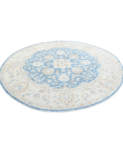 Ziegler 7' 11" X 7' 10" Hand Knotted Wool Rug 7' 11" X 7' 10" (241 X 239) / Blue / Wool