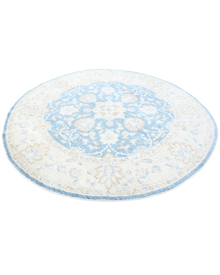 Ziegler 7' 11" X 7' 10" Hand Knotted Wool Rug 7' 11" X 7' 10" (241 X 239) / Blue / Wool