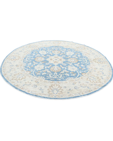 Ziegler 7' 11" X 7' 10" Hand Knotted Wool Rug 7' 11" X 7' 10" (241 X 239) / Blue / Wool