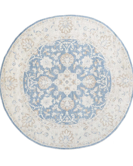 Ziegler 7' 11" X 7' 10" Hand Knotted Wool Rug 7' 11" X 7' 10" (241 X 239) / Blue / Wool