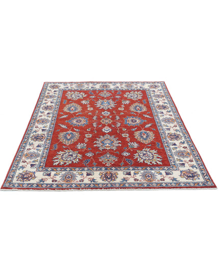 Ziegler 4' 10" X 6' 2" Hand Knotted Wool Rug 4' 10" X 6' 2" (147 X 188) / Red / Wool