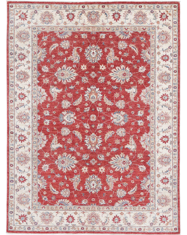 Ziegler 5' 0" X 6' 9" Hand Knotted Wool Rug 5' 0" X 6' 9" (152 X 206) / Red / Wool