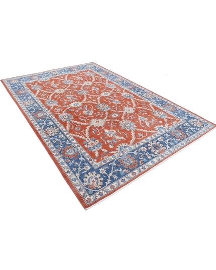 Ziegler 6' 6" X 9' 5" Hand Knotted Wool Rug 6' 6" X 9' 5" (198 X 287) / Rust / Wool
