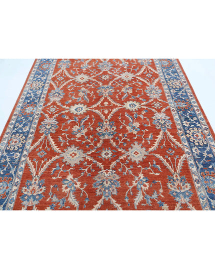 Ziegler 6' 6" X 9' 5" Hand Knotted Wool Rug 6' 6" X 9' 5" (198 X 287) / Rust / Wool