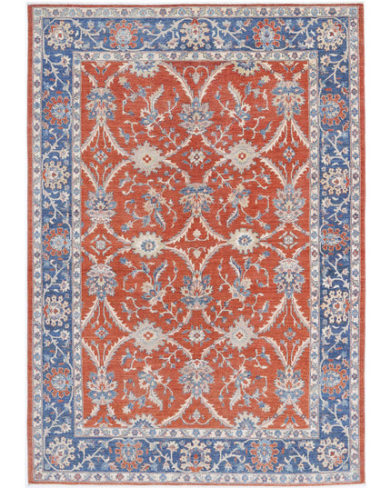 Ziegler 6' 6" X 9' 5" Hand Knotted Wool Rug 6' 6" X 9' 5" (198 X 287) / Rust / Wool