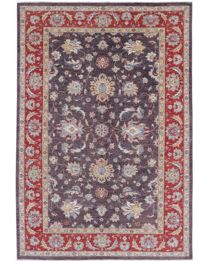 Ziegler 6' 7" X 9' 10" Hand Knotted Wool Rug 6' 7" X 9' 10" (201 X 300) / Purple / Wool