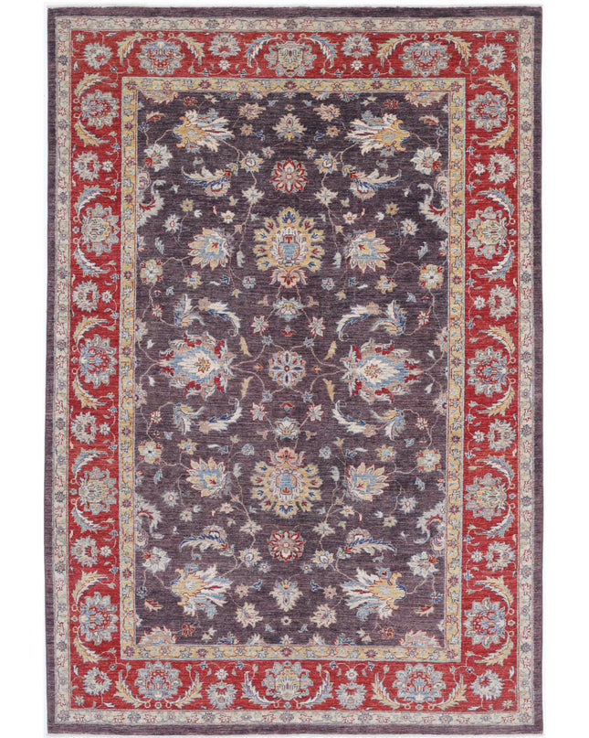 Ziegler 6' 7" X 9' 10" Hand Knotted Wool Rug 6' 7" X 9' 10" (201 X 300) / Purple / Wool