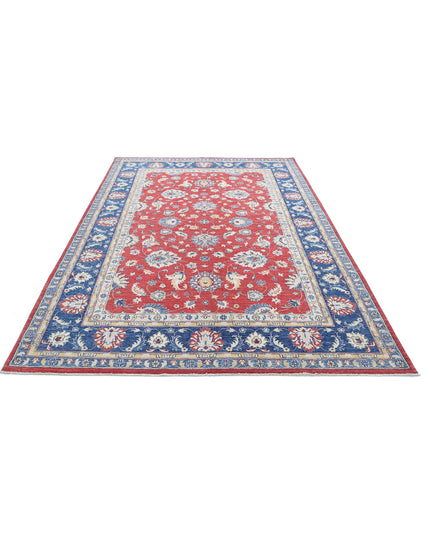 Ziegler 6' 5" X 9' 5" Hand Knotted Wool Rug 6' 5" X 9' 5" (196 X 287) / Red / Wool