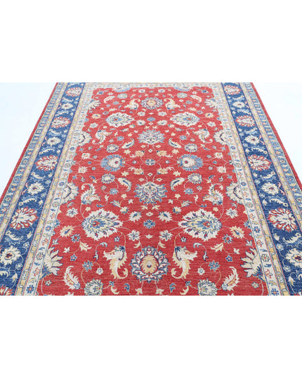 Ziegler 6' 5" X 9' 5" Hand Knotted Wool Rug 6' 5" X 9' 5" (196 X 287) / Red / Wool