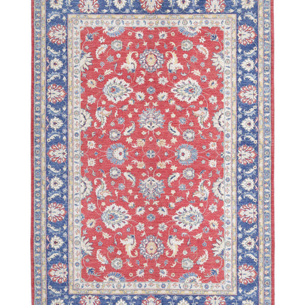 Ziegler 6' 5" X 9' 5" Hand Knotted Wool Rug 6' 5" X 9' 5" (196 X 287) / Red / Wool