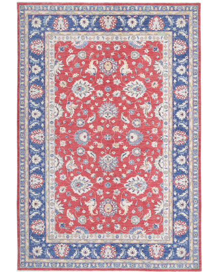 Ziegler 6' 5" X 9' 5" Hand Knotted Wool Rug 6' 5" X 9' 5" (196 X 287) / Red / Wool