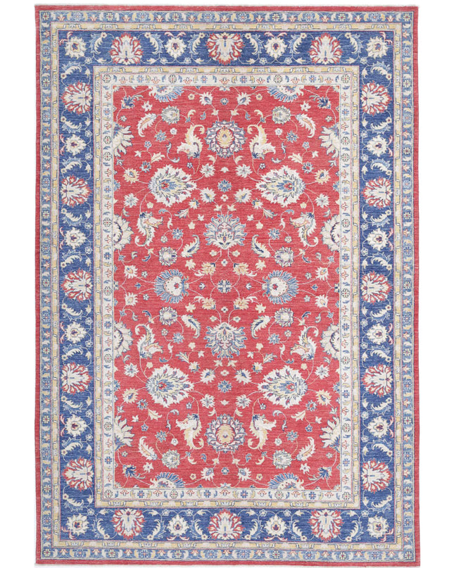Ziegler 6' 5" X 9' 5" Hand Knotted Wool Rug 6' 5" X 9' 5" (196 X 287) / Red / Wool
