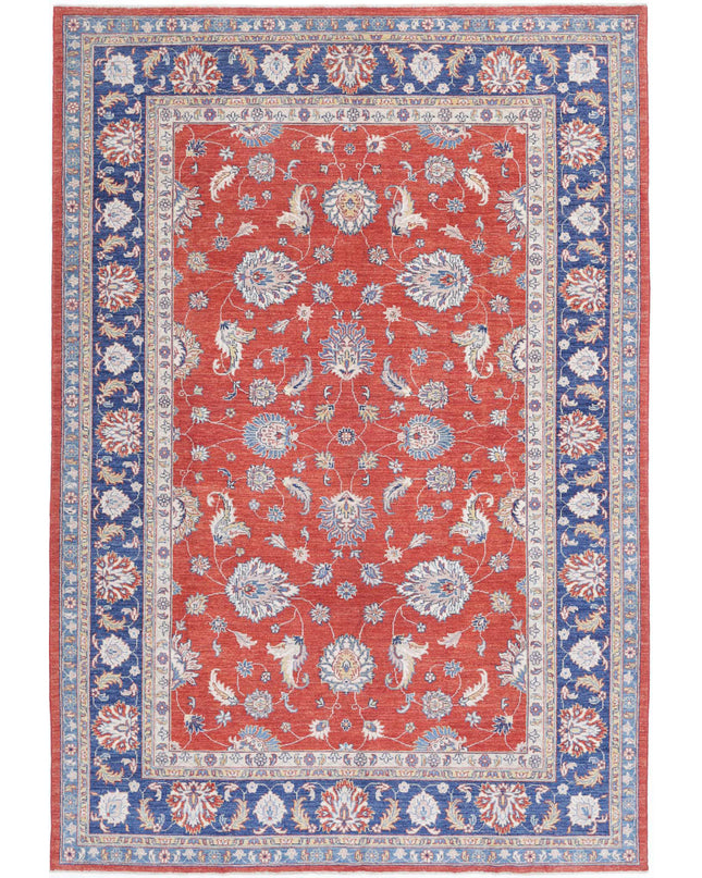 Ziegler 6' 4" X 9' 5" Hand Knotted Wool Rug 6' 4" X 9' 5" (193 X 287) / Red / Wool