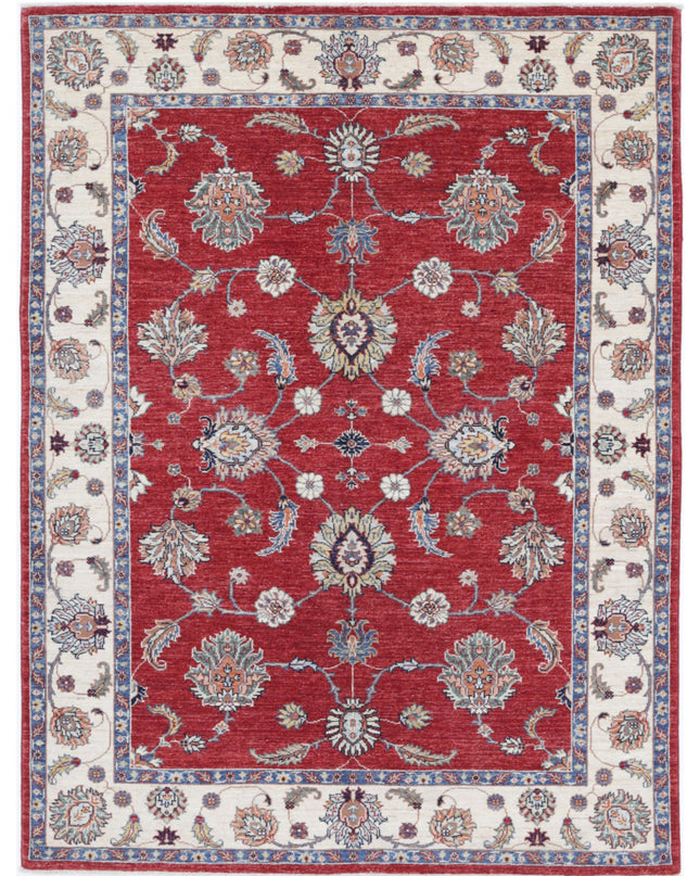 Ziegler 5' 0" X 6' 7" Hand Knotted Wool Rug 5' 0" X 6' 7" (152 X 201) / Red / Wool