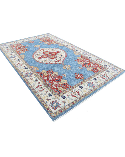 Ziegler 6' 4" X 9' 9" Hand Knotted Wool Rug 6' 4" X 9' 9" (193 X 297) / Blue / Wool