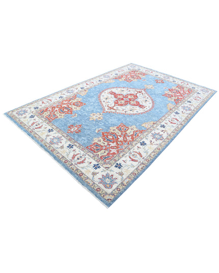 Ziegler 6' 4" X 9' 9" Hand Knotted Wool Rug 6' 4" X 9' 9" (193 X 297) / Blue / Wool
