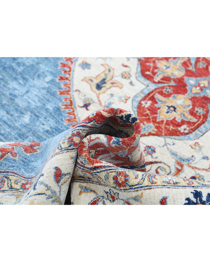 Ziegler 6' 4" X 9' 9" Hand Knotted Wool Rug 6' 4" X 9' 9" (193 X 297) / Blue / Wool