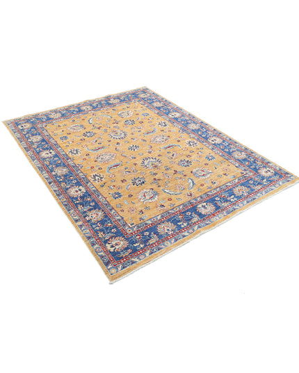 Ziegler 5' 0" X 6' 2" Hand Knotted Wool Rug 5' 0" X 6' 2" (152 X 188) / Gold / Wool
