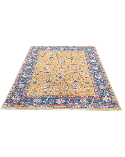 Ziegler 5' 0" X 6' 2" Hand Knotted Wool Rug 5' 0" X 6' 2" (152 X 188) / Gold / Wool