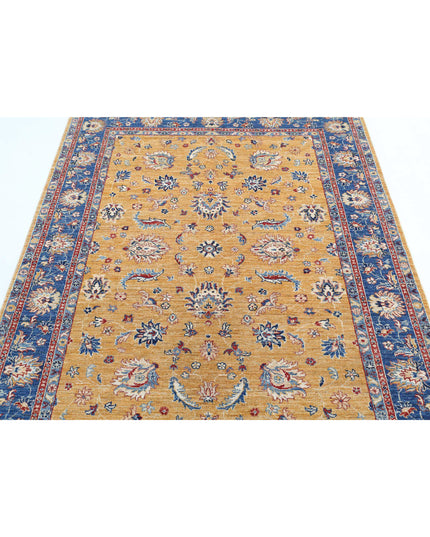 Ziegler 5' 0" X 6' 2" Hand Knotted Wool Rug 5' 0" X 6' 2" (152 X 188) / Gold / Wool