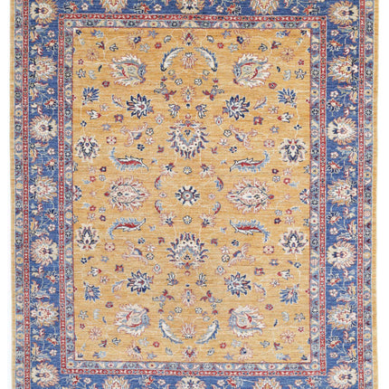 Ziegler 5' 0" X 6' 2" Hand Knotted Wool Rug 5' 0" X 6' 2" (152 X 188) / Gold / Wool