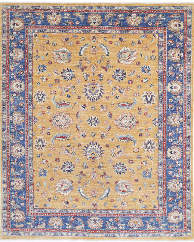 Ziegler 5' 0" X 6' 2" Hand Knotted Wool Rug 5' 0" X 6' 2" (152 X 188) / Gold / Wool