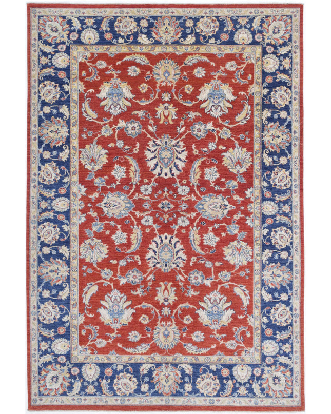 Ziegler 6' 4" X 9' 6" Hand Knotted Wool Rug 6' 4" X 9' 6" (193 X 290) / Red / Wool