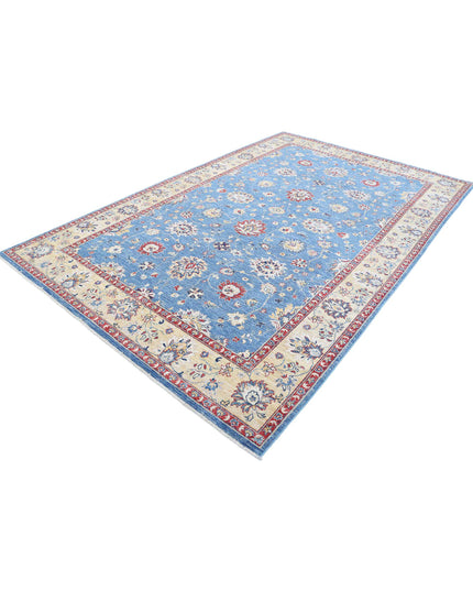 Ziegler 6' 7" X 10' 2" Hand Knotted Wool Rug 6' 7" X 10' 2" (201 X 310) / Blue / Wool