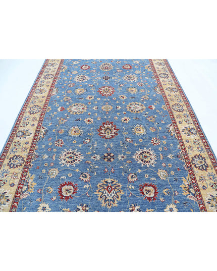 Ziegler 6' 7" X 10' 2" Hand Knotted Wool Rug 6' 7" X 10' 2" (201 X 310) / Blue / Wool