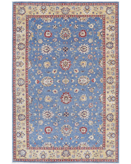 Ziegler 6' 7" X 10' 2" Hand Knotted Wool Rug 6' 7" X 10' 2" (201 X 310) / Blue / Wool