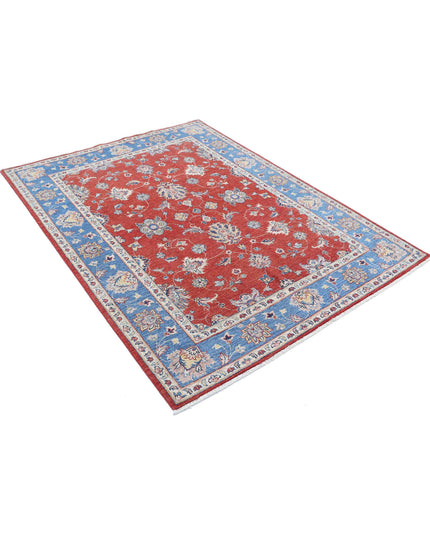 Ziegler 4' 10" X 6' 5" Hand Knotted Wool Rug 4' 10" X 6' 5" (147 X 196) / Red / Wool