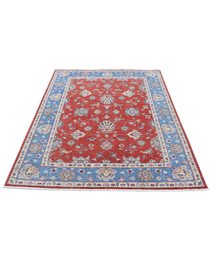 Ziegler 4' 10" X 6' 5" Hand Knotted Wool Rug 4' 10" X 6' 5" (147 X 196) / Red / Wool