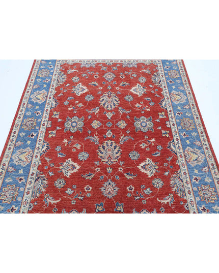 Ziegler 4' 10" X 6' 5" Hand Knotted Wool Rug 4' 10" X 6' 5" (147 X 196) / Red / Wool