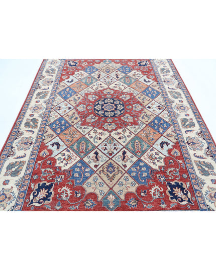 Ziegler 6' 7" X 9' 3" Hand Knotted Wool Rug 6' 7" X 9' 3" (201 X 282) / Red / Wool