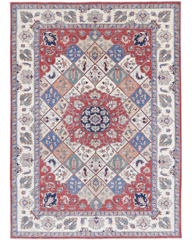 Ziegler 6' 7" X 9' 3" Hand Knotted Wool Rug 6' 7" X 9' 3" (201 X 282) / Red / Wool