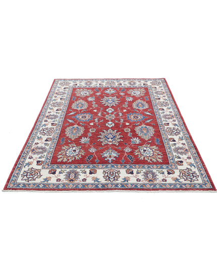 Ziegler 4' 10" X 6' 6" Hand Knotted Wool Rug 4' 10" X 6' 6" (147 X 198) / Red / Wool