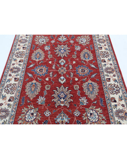 Ziegler 4' 10" X 6' 6" Hand Knotted Wool Rug 4' 10" X 6' 6" (147 X 198) / Red / Wool