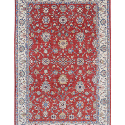 Ziegler 6' 5" X 9' 9" Hand Knotted Wool Rug 6' 5" X 9' 9" (196 X 297) / Red / Wool