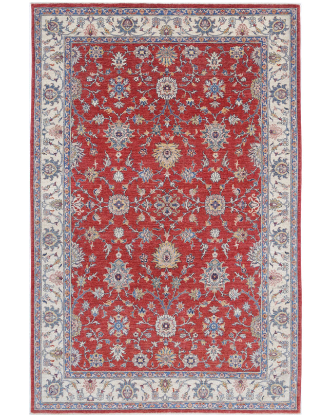 Ziegler 6' 5" X 9' 9" Hand Knotted Wool Rug 6' 5" X 9' 9" (196 X 297) / Red / Wool
