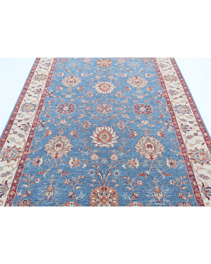Ziegler 6' 0" X 8' 3" Hand Knotted Wool Rug 6' 0" X 8' 3" (183 X 251) / Blue / Wool