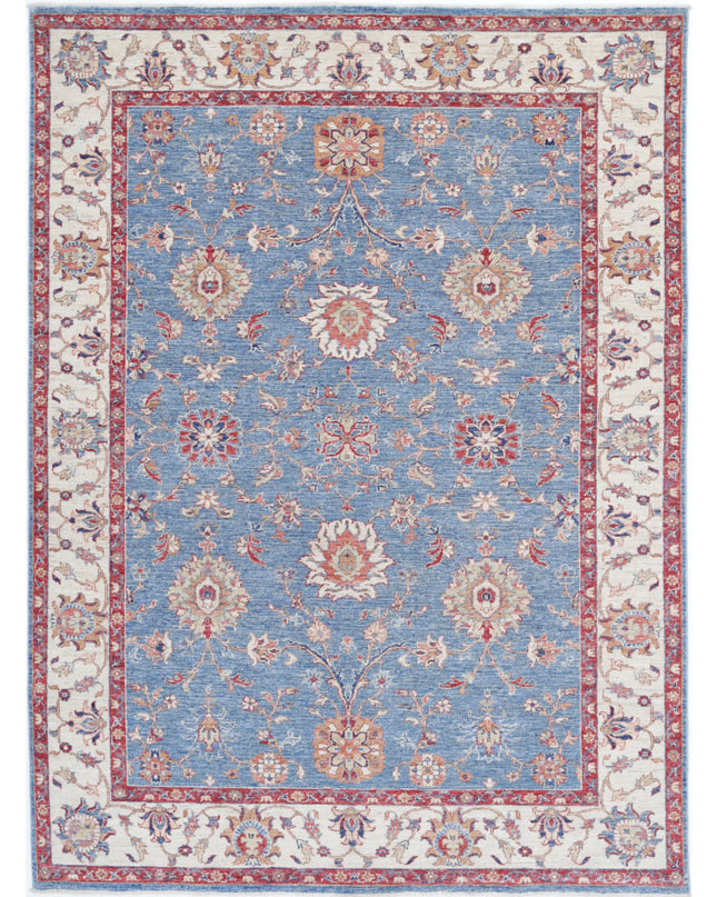 Ziegler 6' 0" X 8' 3" Hand Knotted Wool Rug 6' 0" X 8' 3" (183 X 251) / Blue / Wool