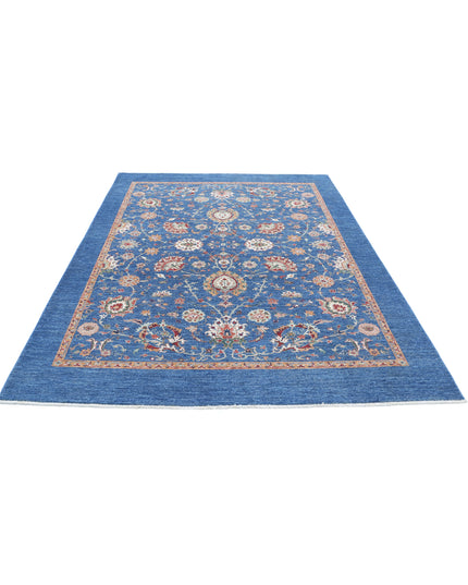 Ziegler 6' 9" X 8' 10" Hand Knotted Wool Rug 6' 9" X 8' 10" (206 X 269) / Blue / Wool