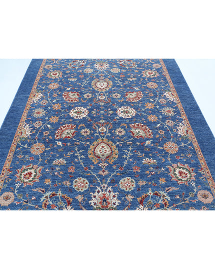 Ziegler 6' 9" X 8' 10" Hand Knotted Wool Rug 6' 9" X 8' 10" (206 X 269) / Blue / Wool