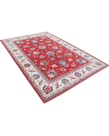 Ziegler 6' 6" X 9' 4" Hand Knotted Wool Rug 6' 6" X 9' 4" (198 X 284) / Red / Wool