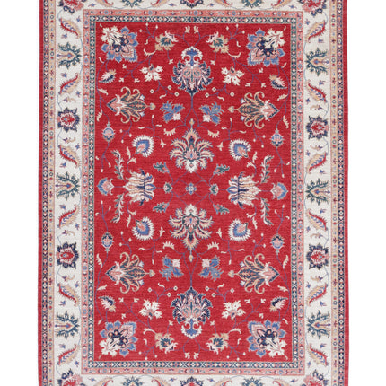 Ziegler 6' 6" X 9' 4" Hand Knotted Wool Rug 6' 6" X 9' 4" (198 X 284) / Red / Wool