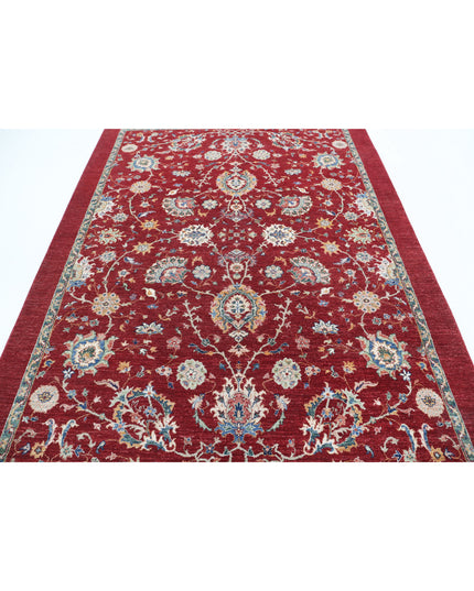 Ziegler 6' 3" X 9' 1" Hand Knotted Wool Rug 6' 3" X 9' 1" (191 X 277) / Red / Wool