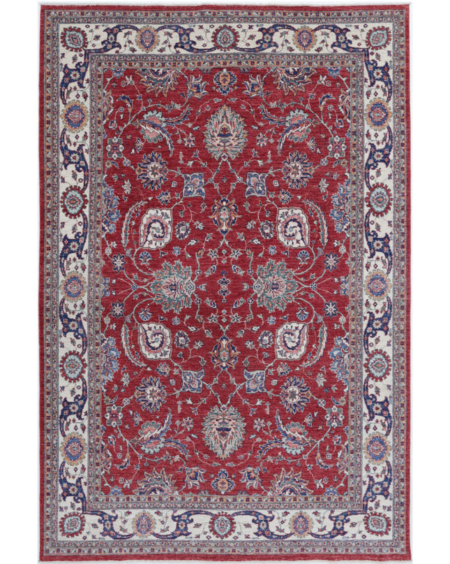 Ziegler 6' 3" X 9' 9" Hand Knotted Wool Rug 6' 3" X 9' 9" (191 X 297) / Red / Wool