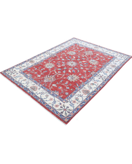 Ziegler 4' 10" X 6' 9" Hand Knotted Wool Rug 4' 10" X 6' 9" (147 X 206) / Red / Wool
