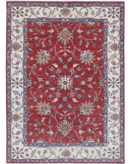 Ziegler 4' 10" X 6' 9" Hand Knotted Wool Rug 4' 10" X 6' 9" (147 X 206) / Red / Wool